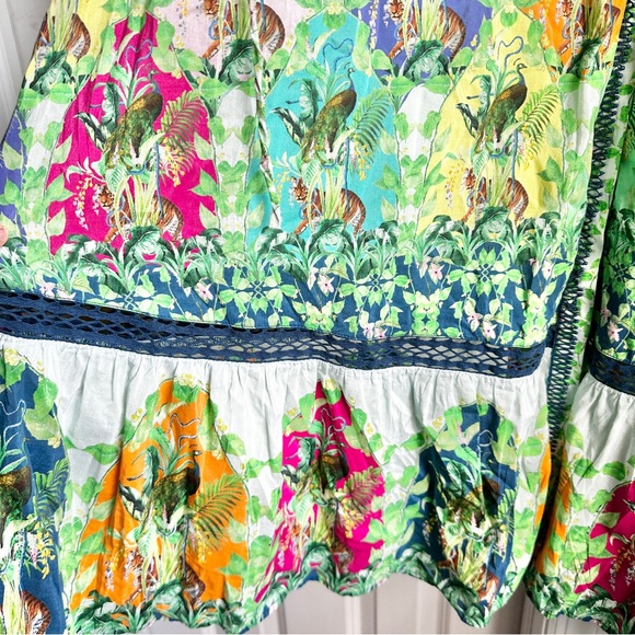 Anthropologie Long-Sleeve Printed Maxi Shirt Dress Jungle Print - Picture 12 of 14